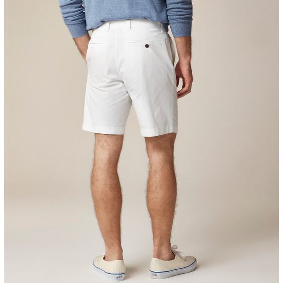 J.Crew 9" Portsider Stretch Chino Short Mens 36 White Zip Fly Lightweight Cotton - Picture 2 of 10